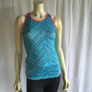 Champion Blue Pink Polka Dot Athletic Tank Top